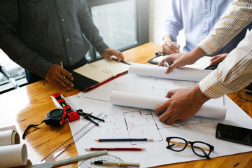 Meetings in home and property engineering companies of the group of professional contractor