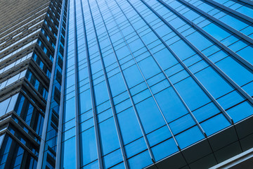 detail shot of modern business buildings in city 