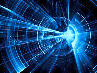 Technology tunnel - abstract fractal background