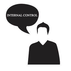A silhouette of a man says. Business illustration with the inscription:internal control