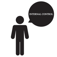 A silhouette of a man says. Business illustration with the inscription:internal control