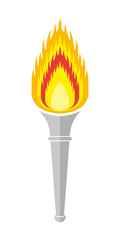 Torch with a flame. Vector illustration