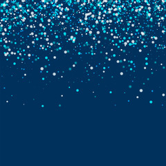 Amazing falling snow. Scatter top gradient with amazing falling snow on deep blue background. Fine Vector illustration.