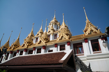 The Loha Prasat or Metal Castle in Wat Ratchanatdaram Woravihan, Thailand.