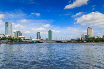 Obraz premium Krajobraz architektury miejskiej Ningbo
