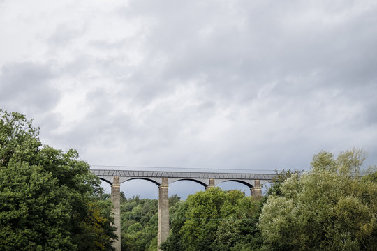 Llangollen Canal Pontcysyllte Aqueduct over the River Dee. Wales