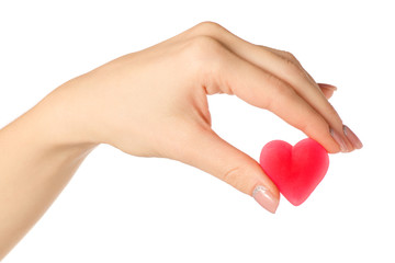 Fototapeta premium Jelly heart candy sweets in hand