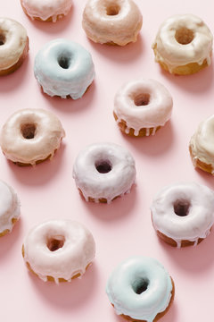 Pastel Colored Glazed Donuts