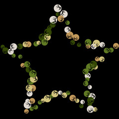 Fototapeta premium Vector Confetti Background Pattern. Element of design. Colored stylized berries on a black background