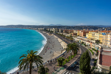 The beach of Nice, France