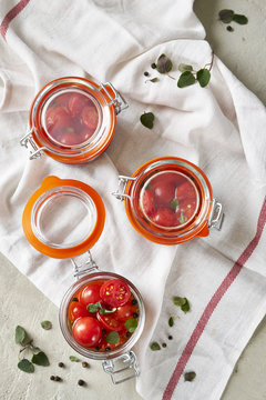 Fresh pickled cherry tomatoes