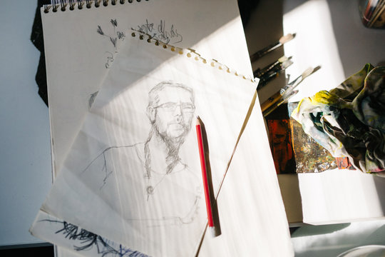 Pencil drawing in sun light