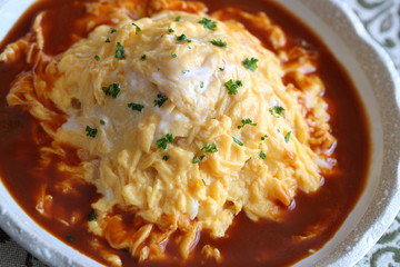 ふわとろオムライス　omelette with rice