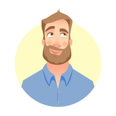 Face of man with beard