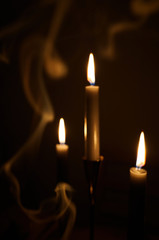 candle flame and smoke