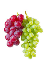 fresh grapes; on white background