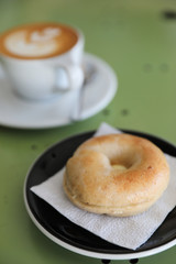 bagel with coffee