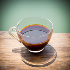 black coffee on table 