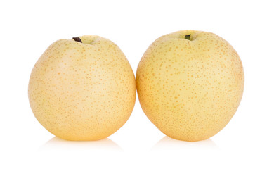 pear fruit over white background.