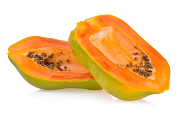 Papaya fruit isolated on a white background