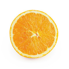 Isolated slice orange on white background with clipping path