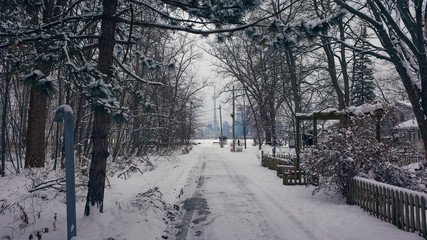 winter village road