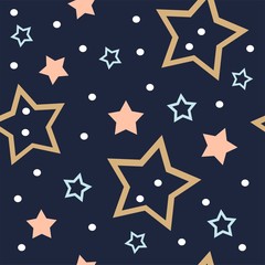 Seamless vector pattern with beautiful stars. - 187427291