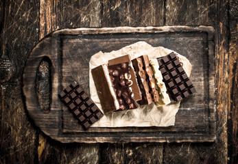 Different chocolate bars.