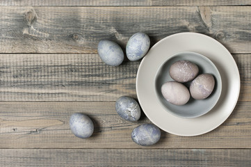 Natural dyed grey Easter eggs