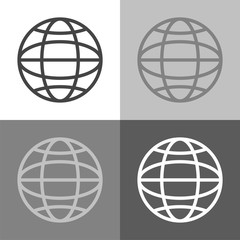 Vector set web icon on white-grey-black color.