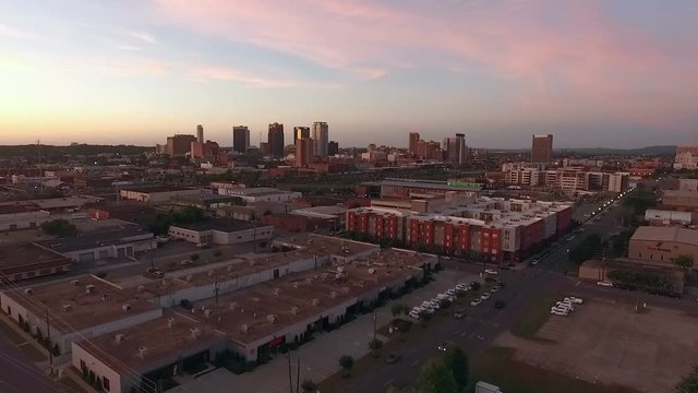 Birmingham Alabama Downtown City Skyline Pink Sunset