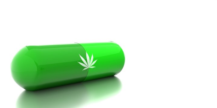 Medical marijuana capsule - Copyspace 