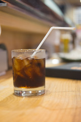Soft drink glass with ice