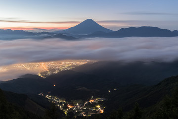 Mt, Fuji and sea of mist in summer