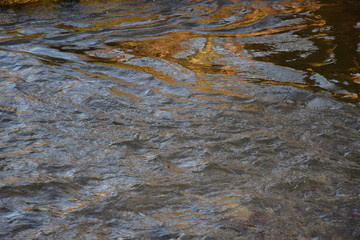 reflexions on dark water in a river