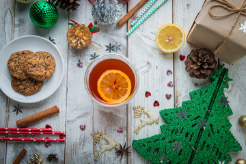 Hot christmas tea , Christmas decoration