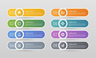 Sticker label colorful set with business icons