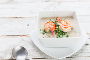 Shrimp and Paco fern (Diplazium esculentum) boil with coconut milk