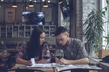 Young couple at meeting