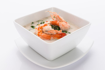 Shrimp and Paco fern (Diplazium esculentum) boil with coconut milk