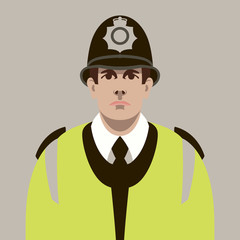 policeman face vector illustration flat style front