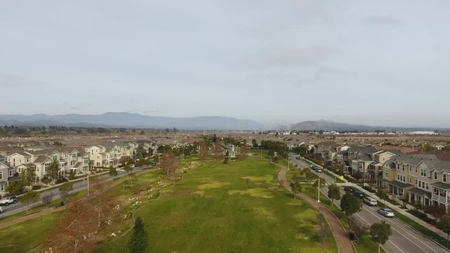 Large Community Park Aerial Drone Flyover