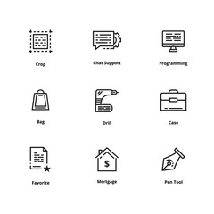 High quality line icons. Thin line icons for user interface and web