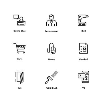 High quality line icons. Thin line icons for user interface and web