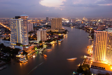 Bangkok cityscape. Chaw phra ya river