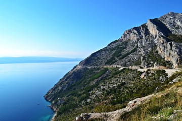 Fototapeta na wymiar Beautiful panoramic view at Croatia coast from the top 