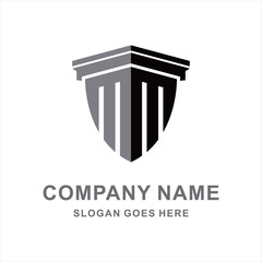 3D Geometric Pillar Cube Building Interior Architecture Attorney Law Firm Business Company Stock Vector Logo Design Template
