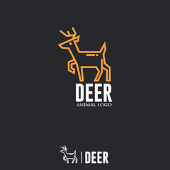Fototapeta premium DEER LOGO. Linear Animal Icon