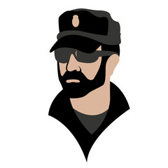 policeman face vector illustration flat style front side