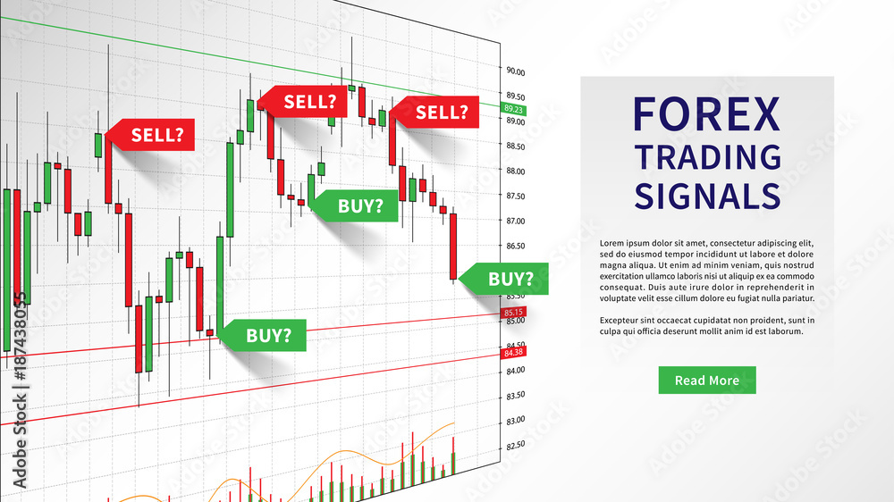 Wall mural forex trading indicators vector illustration. online trading signals to buy and sell currency on the